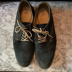 14th and Union Dark Teal Green Suede Lace up Mens Shoes